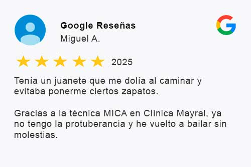 Texto de una reseña de Google