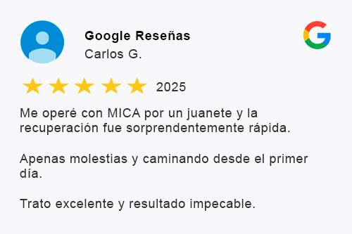 Texto de una reseña de Google