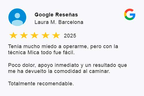 Texto de una reseña de Google